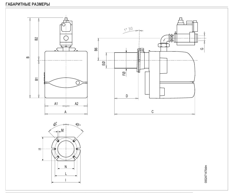 Габаритные размеры BTG 12P